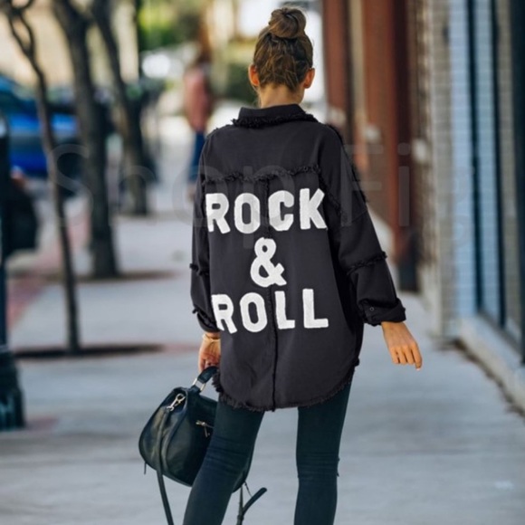 #31 Fabulous Black Rock N Roll Distressed Shacket Denim Jacket - Picture 5 of 9